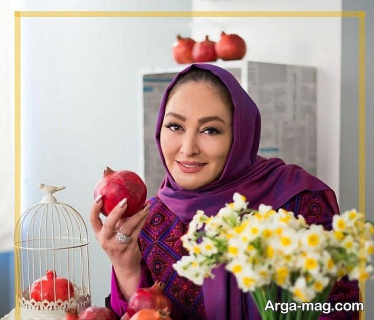 الهام حمیدی با مانتو لاکچری طرح کفشدوزکی | مانتوی شیک الهام حمیدی را ببینید + عکس